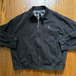 [SOLD] Vintage 90s Polo by Ralph Lauren Black Harrington Bomber Jacket XL